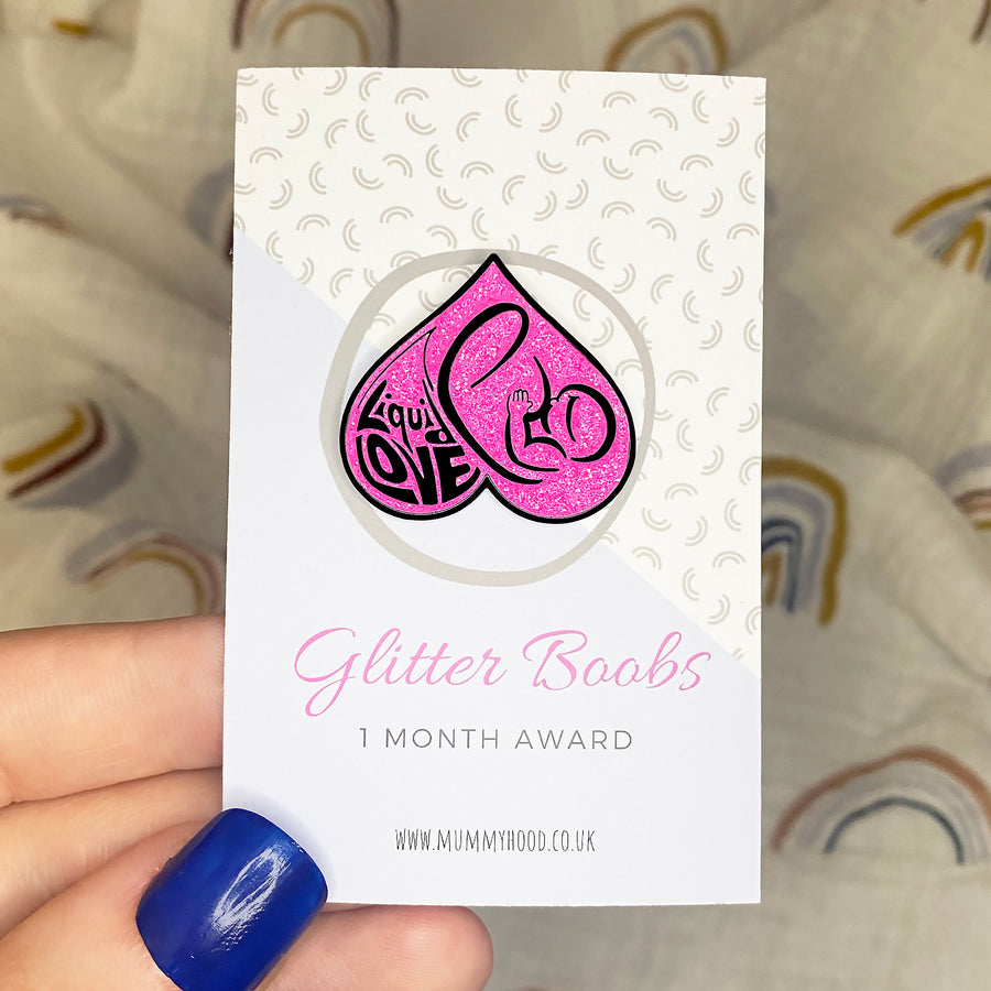 Glitter Boobies - 1 Month Liquid Love® Enamel Pin Award